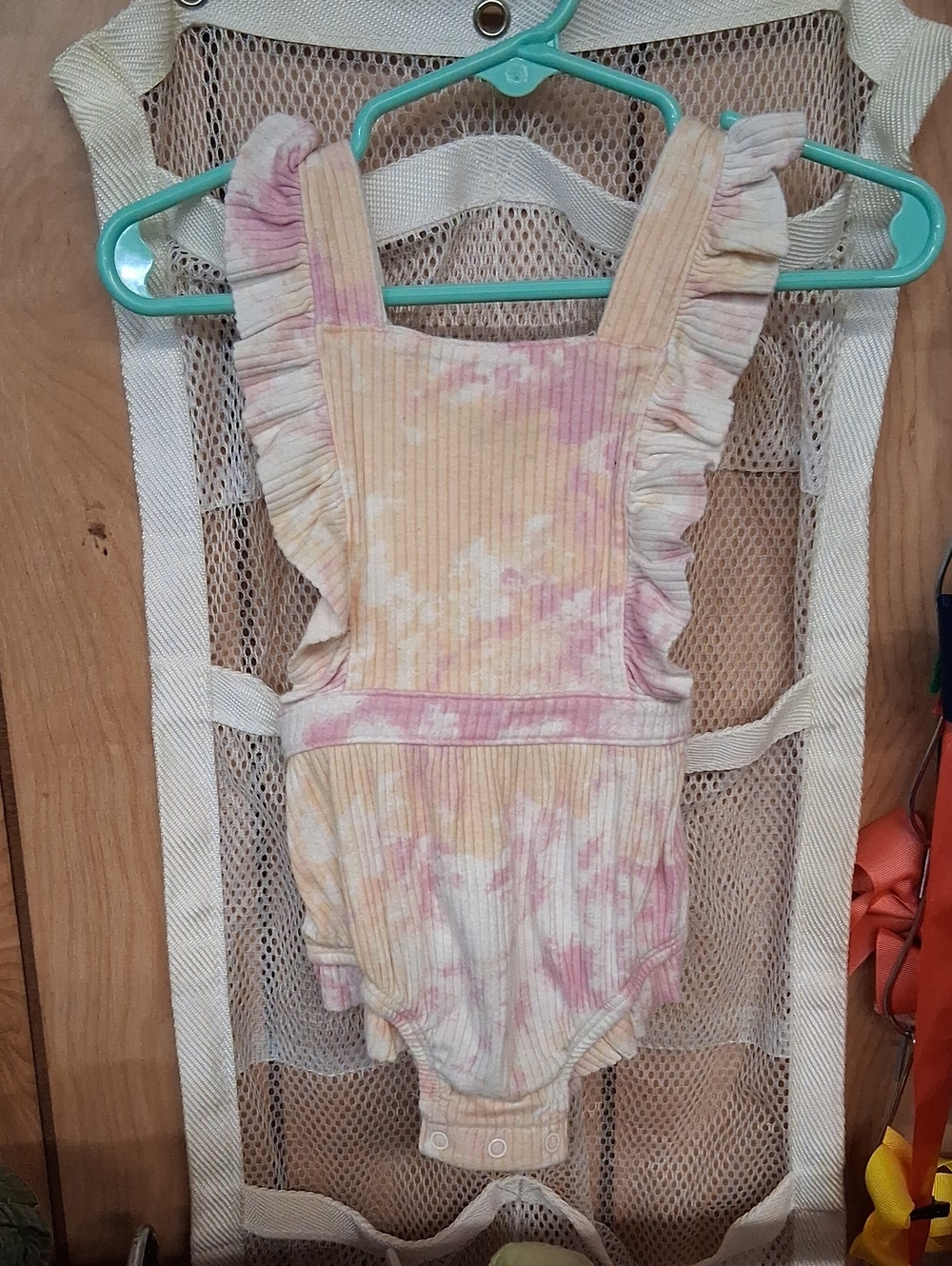 Cat & Jack Pink and Peach Tie-Dye Ruffle One-Piece